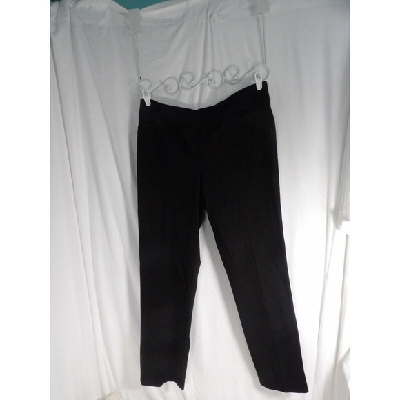 Zac & Rachel Womens Black Straight Leg Stretch Elastic Waist Dress Pants Size 1X - Picture 2 of 7